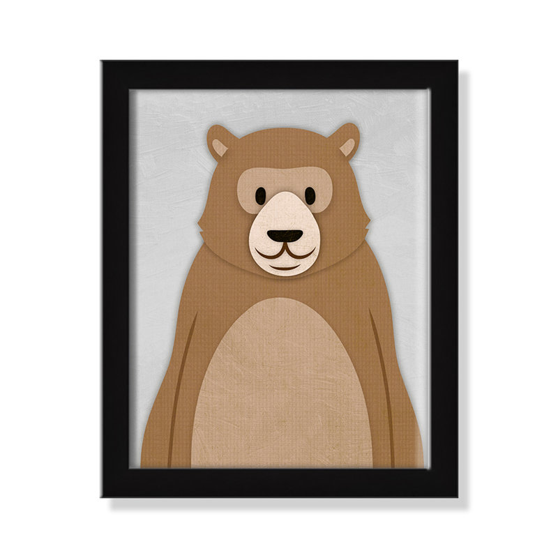 Adhésif décoratif Cheery Bear, 14" H x 10" W x 1.18" D, Encadré de boîte noir