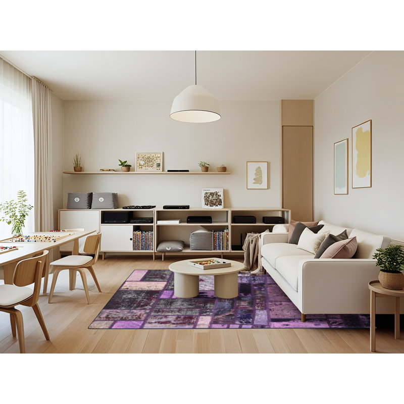 Tapis décoratif multicolore à motif abstrait, Rectangle 7 pi x 9 pi
