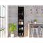 Kitchen Pantry H 79 ", deux tablettes de rangement ouvertes, trois tablettes internes, deux portes, quatre pieds