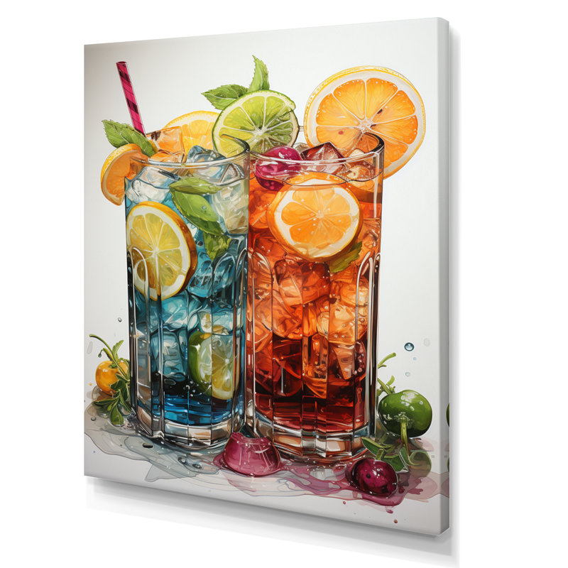 Jef Food Cocktail A Glamour II, H 32 po x l 16 po x P 1 po, Toile tendue