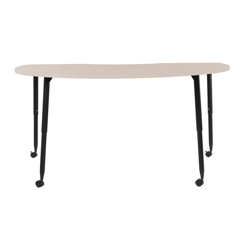 Table d'activité à grain de bois avec pieds fuselés réglables Adapte 48 x 72, Sable asiatique, Noir