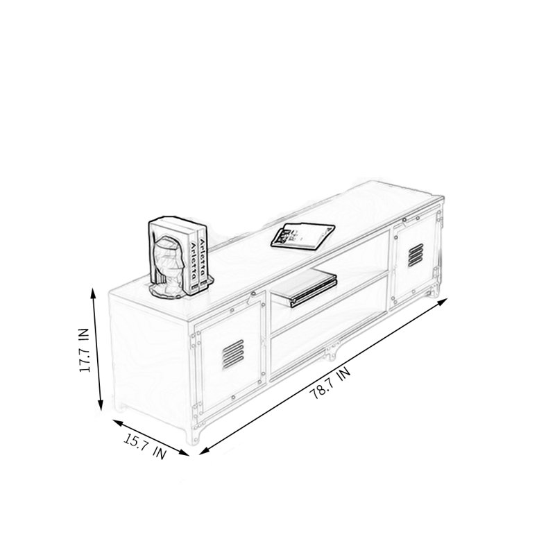 Crédence de rangement l 86,61 po Kaesha, 78.74"