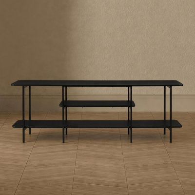 Celine 71" Contemporary Modern Console Table with 3 Shelves in Black