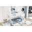 Lit superposé simple au dessus d'une maison double, de couleur blanche, encastré, toit incliné, sécuritaire et confortable, espace polyvalent, structure