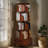 Rotating Bookshelf With Drawer, 360 Display 5 Tier Corner Bookshelf For Small Space, Floor Standing Bookcase Storage Rack, Wood Narrow Organizer For Bedroom, Living Room (Walnut) ( Big Deal Days )-136559712-136559713