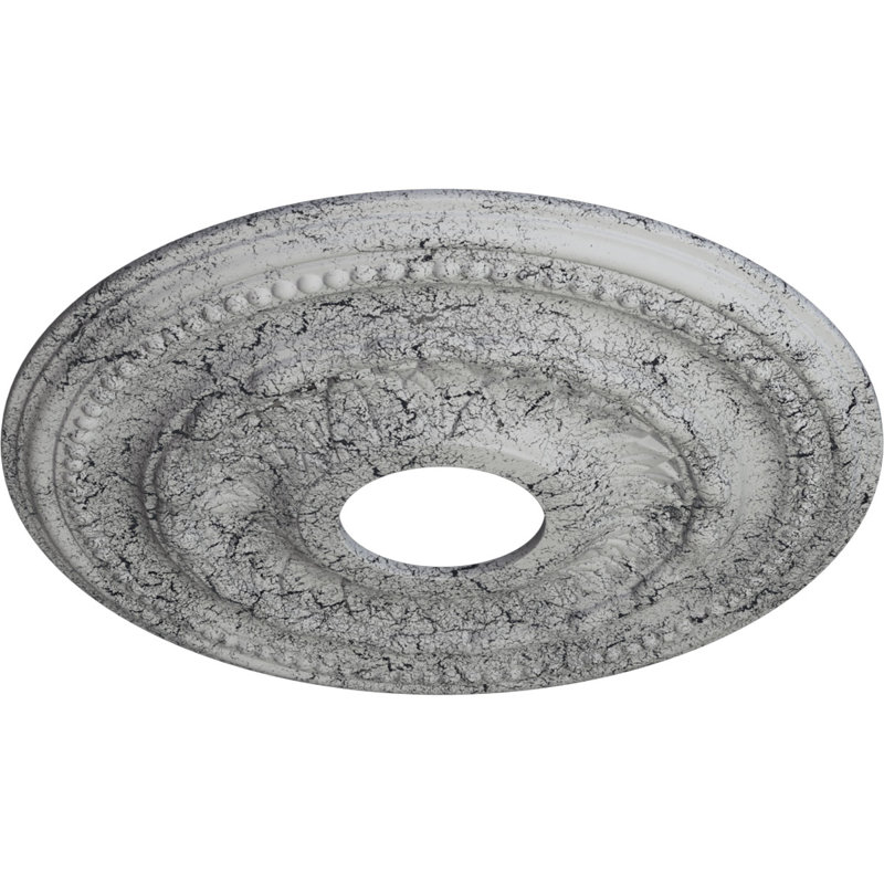 Médaillon de plafond H 15,75 po x l 15,75 po x P 1 po Galway, Blanc craquelé ultra pur