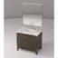 Meuble-lavabo simple en chêne brun avec comptoir en marbre, robinet et miroir, 36 po x 22 po L x P 22 po Meuble-lavabo, miroir