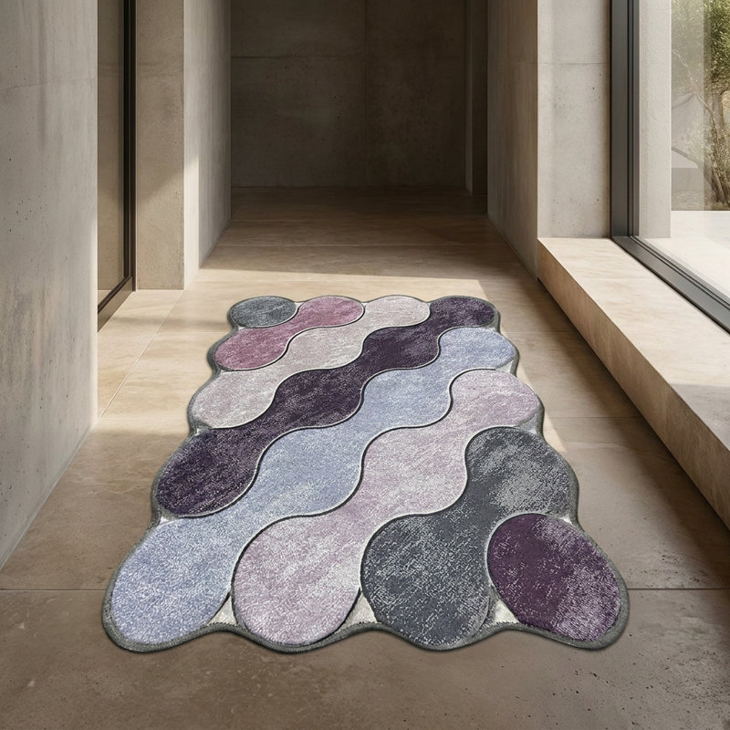 Amethyst Wave Purple Grey Lilac Bathmat