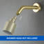 Bras de douche de 6 po avec bride, tube d'extension de remplacement mural pour pomme de douche fixe, noir mat-71275680