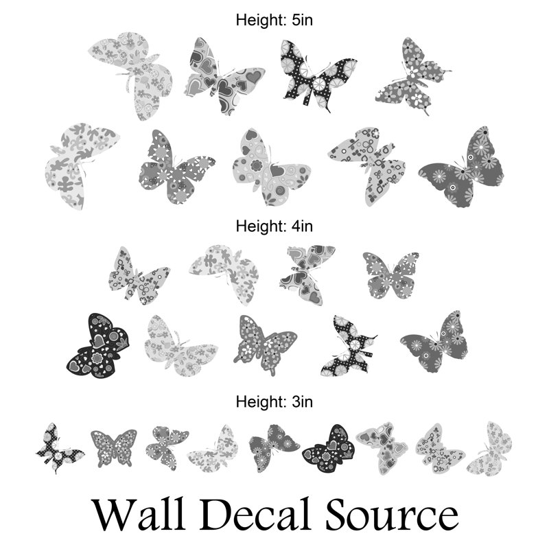 Décalcomanie murale pour chambre papillon, Schéma A