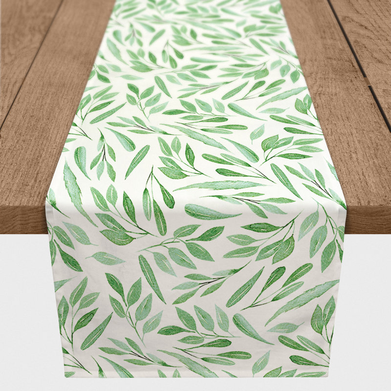 Adlane Rectangle Floral Polyester Table Runner, 72" x 16"
