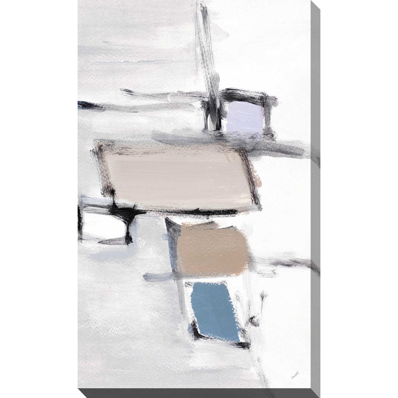 «Gray Mode II», reproduction de peinture à l'aquarelle, H 30 po x l 18 po x P 1 po, Toile tendue