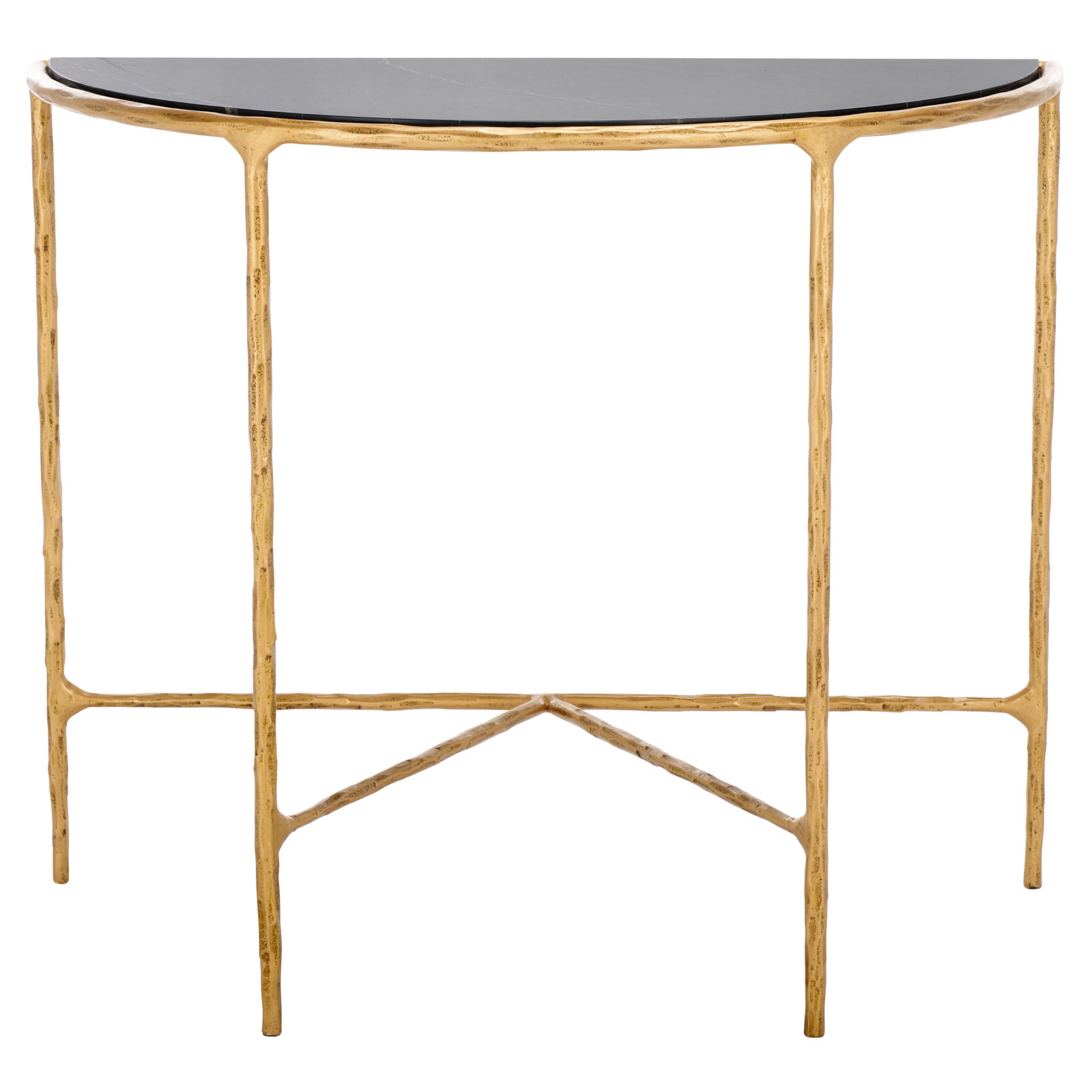 Evelynn 36'' Console Table, Brass, Black