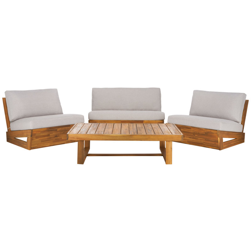 Frisina 4 Piece Conversation Set, Light Gray