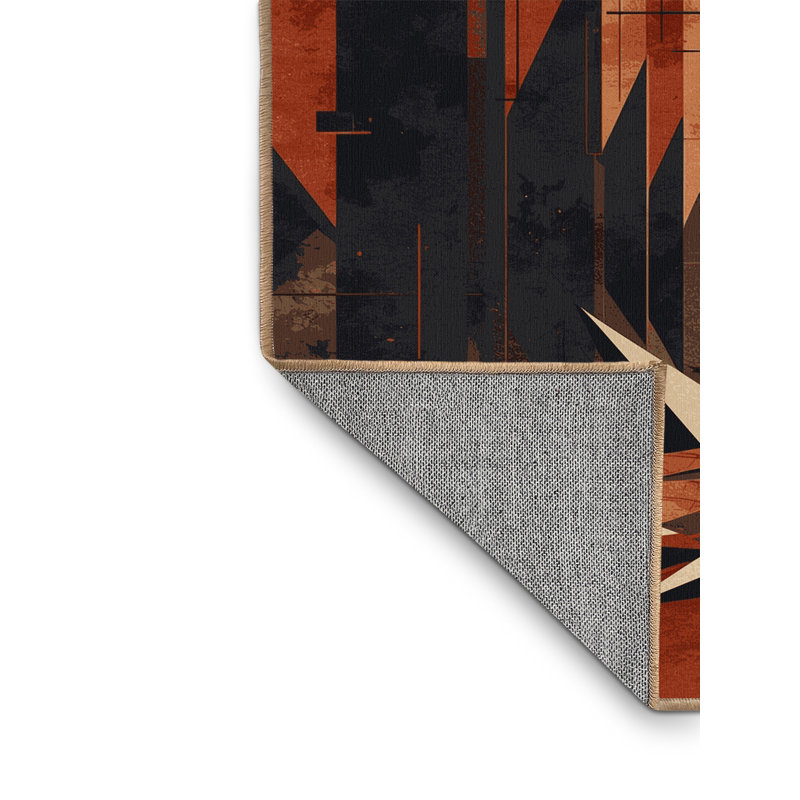 Tapis brun moderne lavable à la machine Warmley Dystopian Market Scene, 3 x 5