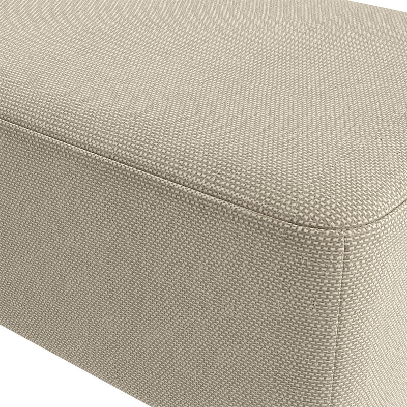 Arturo 57cm Wide Rectangle Solid Colour Footstool Ottoman, Cream