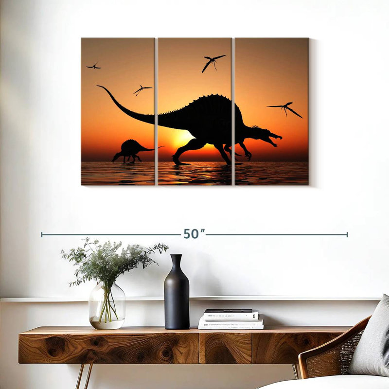 Brampt Dinosaur Sunset, 24" H x 38" W