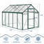 Serre en polycarbonate résistant aux intempéries GarveeHome pour cadre extérieur en aluminium durable, porte verrouillable coulissante, évent de toit réglable