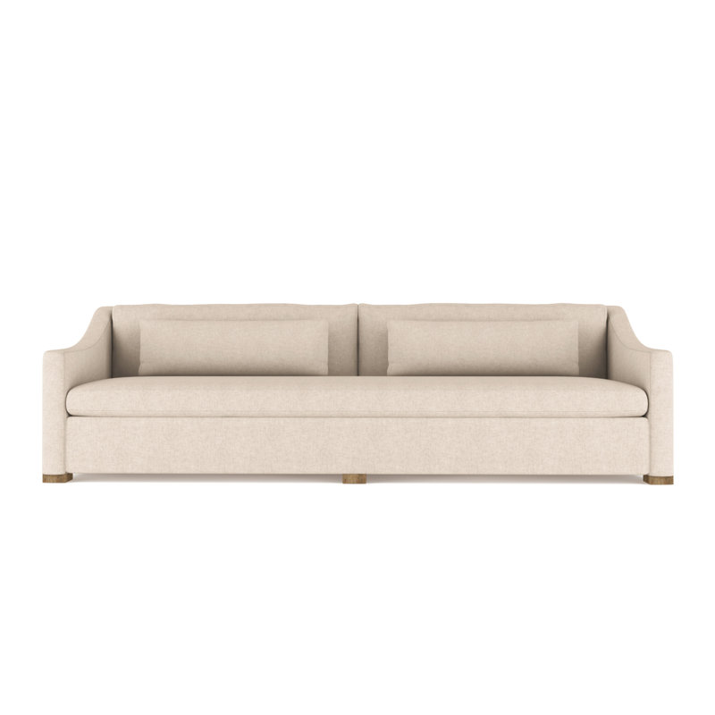 Crosby Slope Arm Sofa, Box Weave Linen Alabaster, 32.5" H x 108" W x 43" D, Weathered