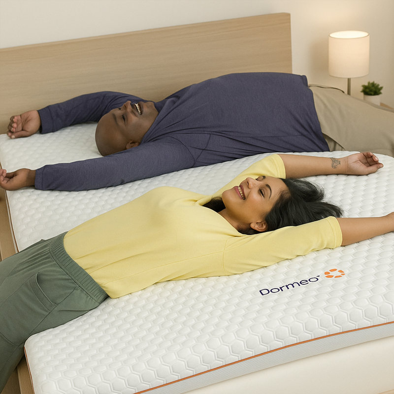 Surmatelas pour grand lit rafraîchissant de qualité supérieure Dormeo - technologie Octaspring® à 3 zones pour un soutien optimal du dos, dessous antidérapant
