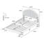 Lit double en tissu de laine gris anthracite