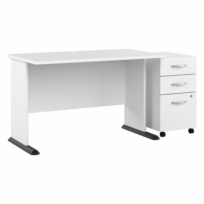 Ensemble de bureau d'ordinateur Studio A, Blanc et blanc