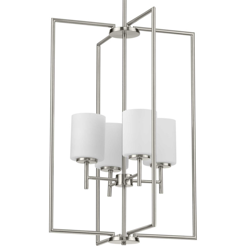 Lustre rectangulaire à 4 lumières Steelville, Nickel brossé