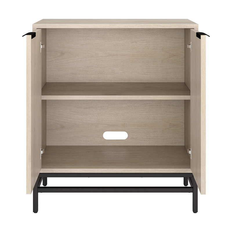 Demello 28" Wide Rectangular Accent Cabinet in Alder, White