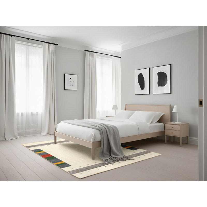 Tapis contemporain gris / olive Nepeta, Rectangle 5 pi x 7 pi
