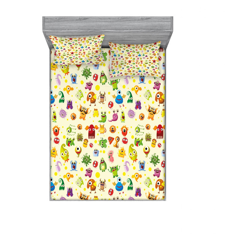 Dessins de coon, Ensemble de drap pour grand lit avec drap-housse