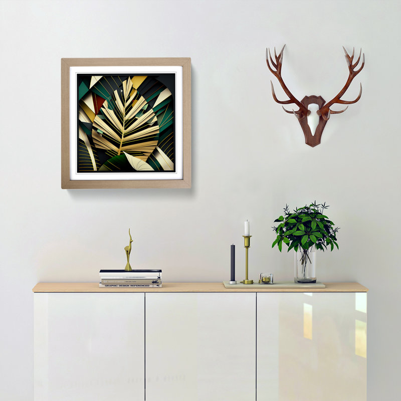 Palm Leaf Constructivism No.2 - Framed Print, Oak
