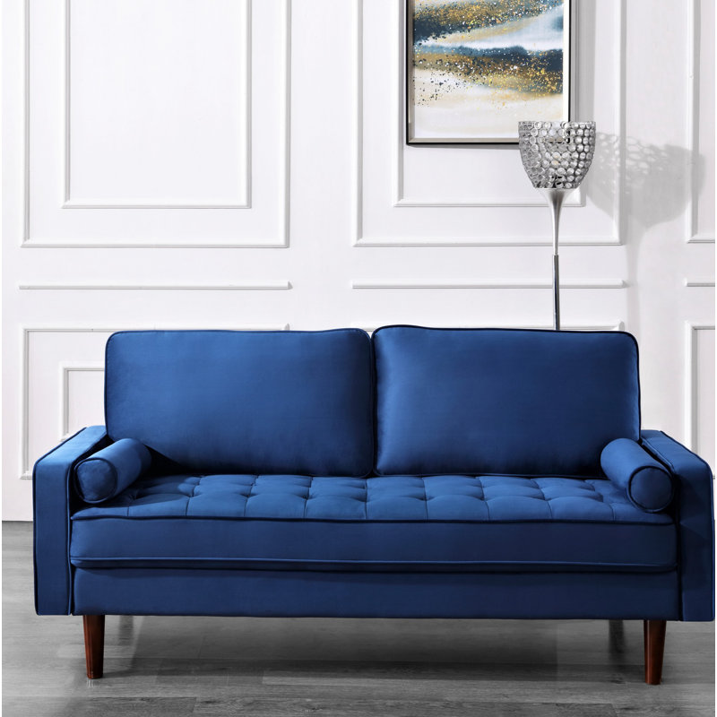 Hazen 69.6'' Velvet Loveseat, Dress Blue, 69.6" W