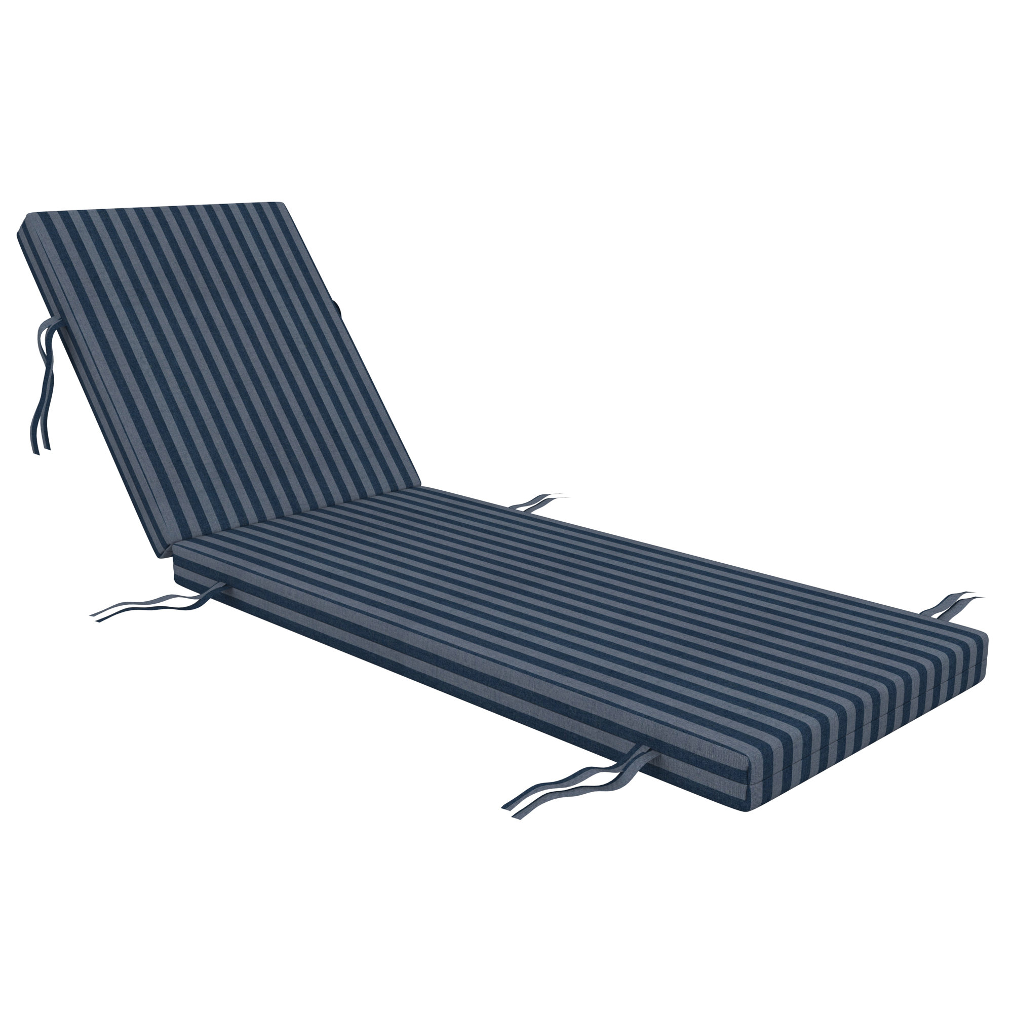 Kacy Sunbrella Outdoor Chaise Lounge Cushion, 22.5" W x 47" D, Sail Away Denim