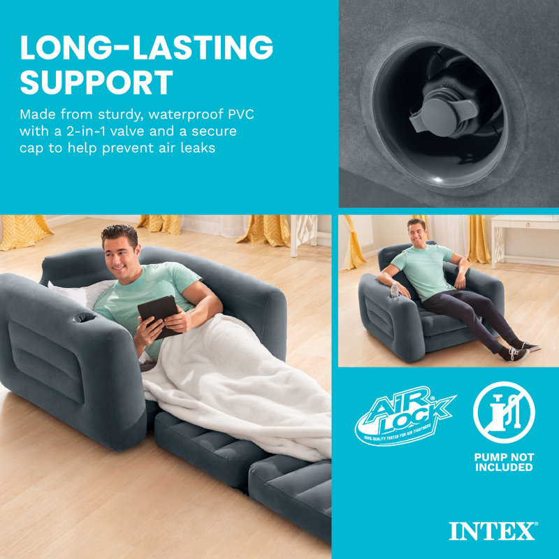 Canapé-lit gonflable avec lit pneumatique simple Intex, 88 po x 46 po x 26 po