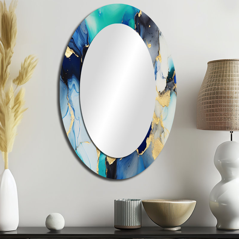 Lomanto - Miroir abstrait en métal, 36 po x 24 po