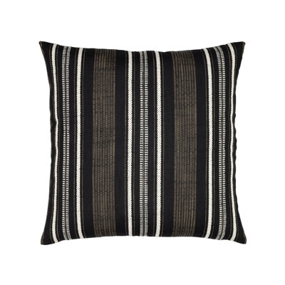 Pathway Ebony Striped Square Indoor / Outdoor Pillow Cover & Insert