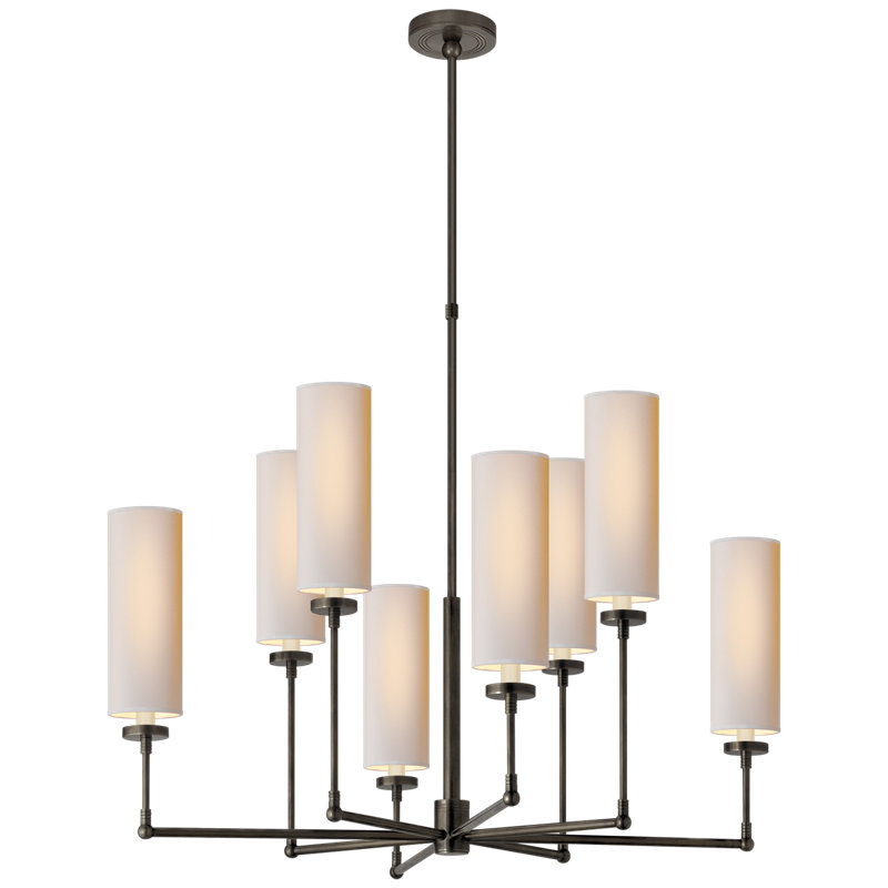 Thomas O'Brien Ziyi Large Chandelier, Bronze, Fabric
