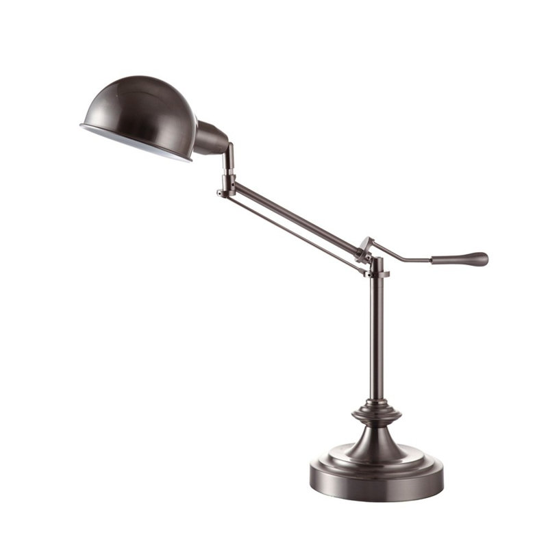 Lampe de table en métal argenté