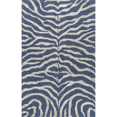 Tapis bleu touffeté à la main Avnee