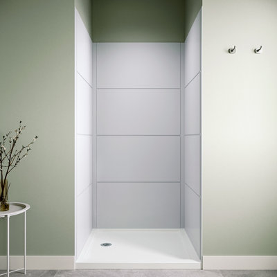 Streamline DSH-1680-184 L 36 po x l 36 po x H 76 po entourage de douche en alcôve à coller avec finition carrelage blanc
