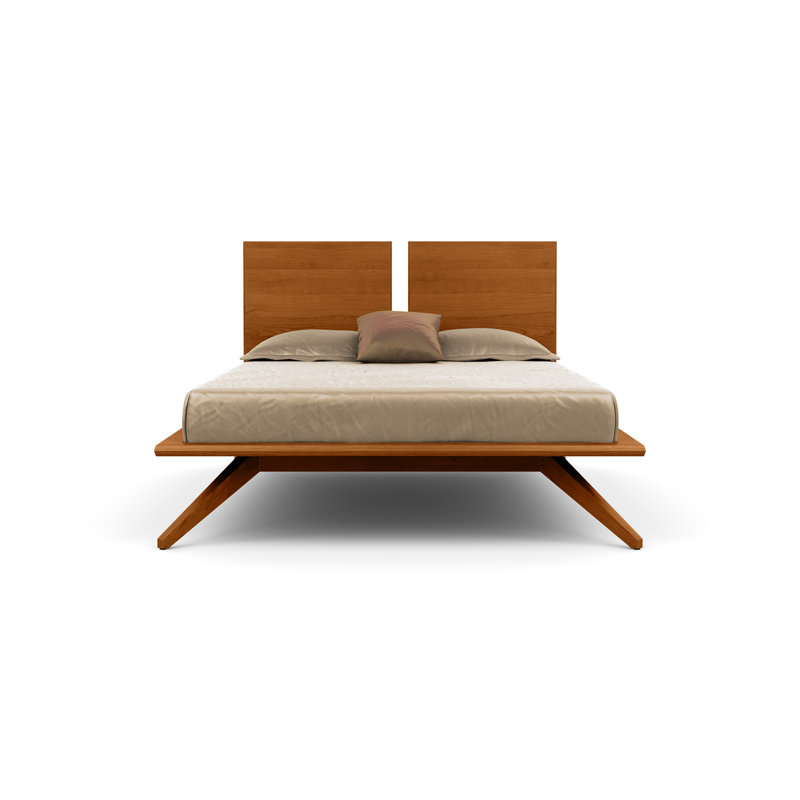 Astrid Solid Wood Platform Bed, California King, Autumn Cherry
