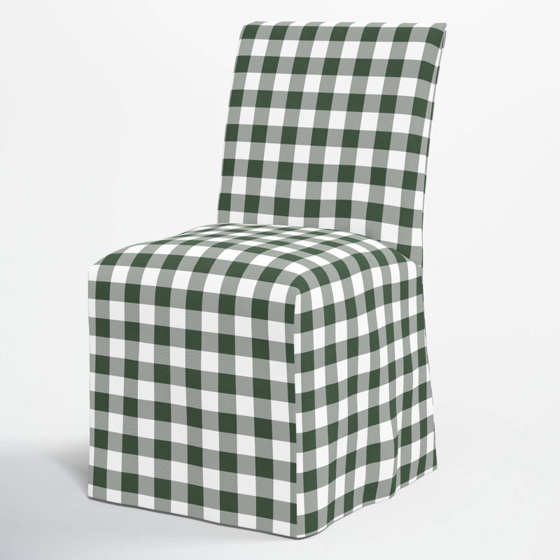 Ivanka Cotton Parsons Chair, Classic Gingham Evergreen