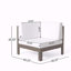 ensemble modulaire d'extérieur en bois avec coussins, blanc
