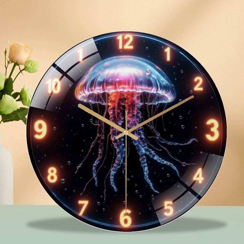 Horloge murale à méduse - Horloge murale 12 po