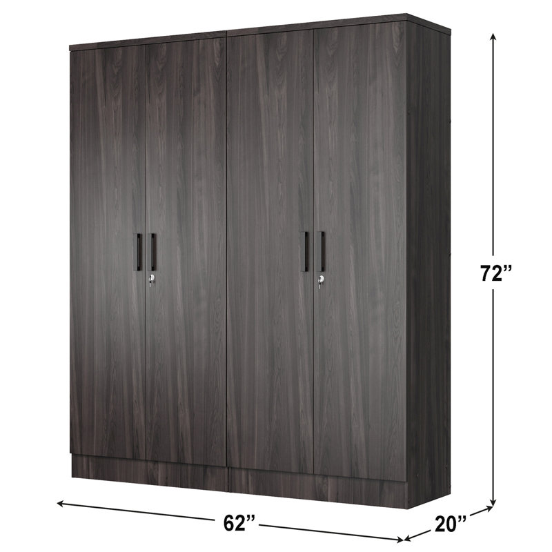 Double garde-robe avec 4 portes minces! , Tabac