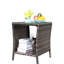 Table basse de patio avec plateau en verre - brun, résistant aux intempéries, assemblage inclus