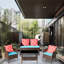 Pe Patio 4: chaise d'extérieur, table d'appoint, coussins, structure solide, hydrofuge, brun conversation: 4, fabrication, résistant à la décoloration,