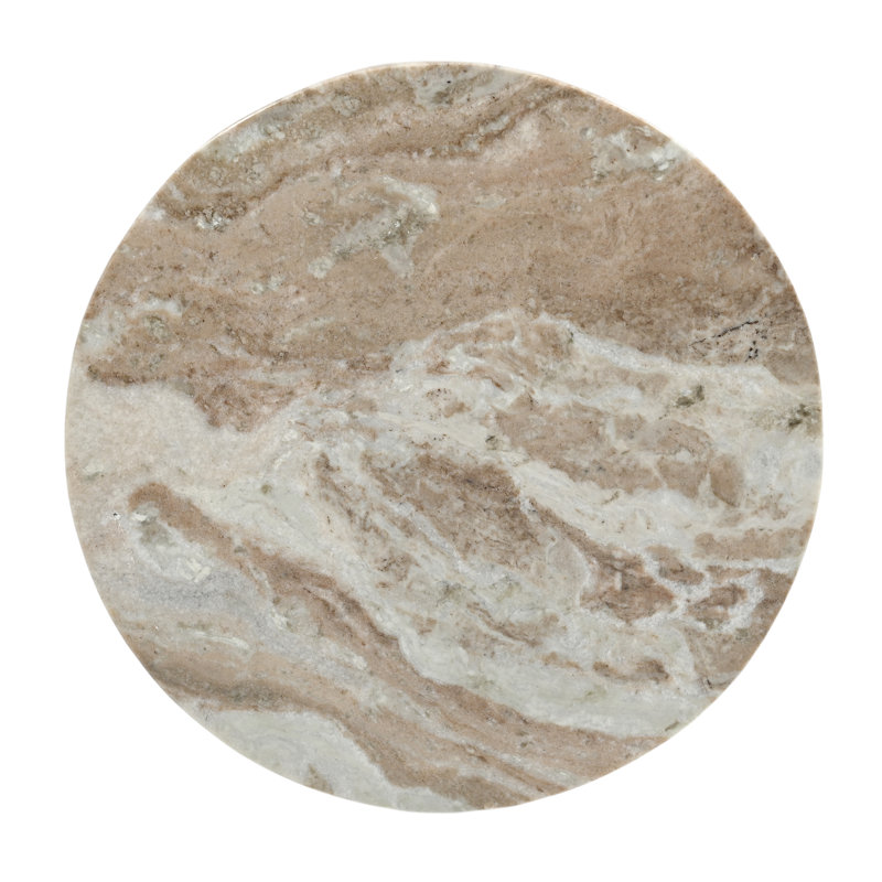 Table de bout Delanda, Crème / doré, H 28 po x l 14 po