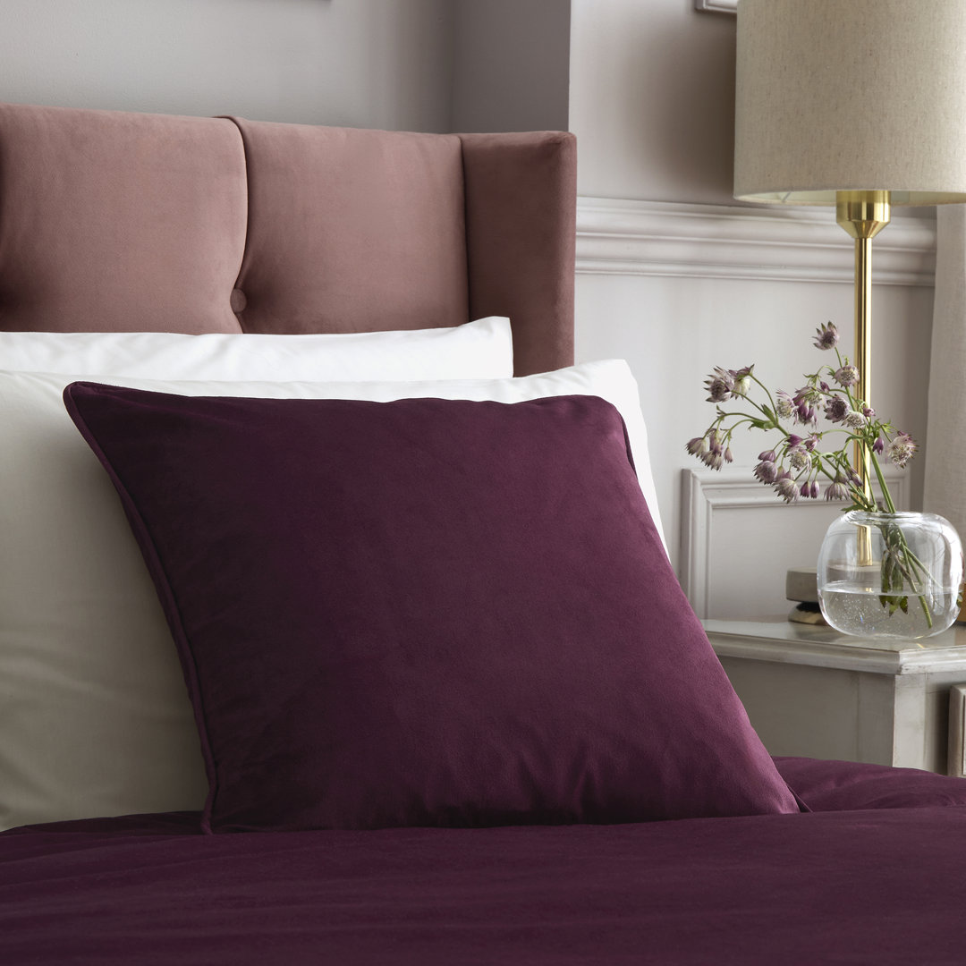 Soiree Unisex Plum 'Melanie' Luxe Velvet Filled Cushion In | Size: 43 Cm X 43 Cm - Image 6