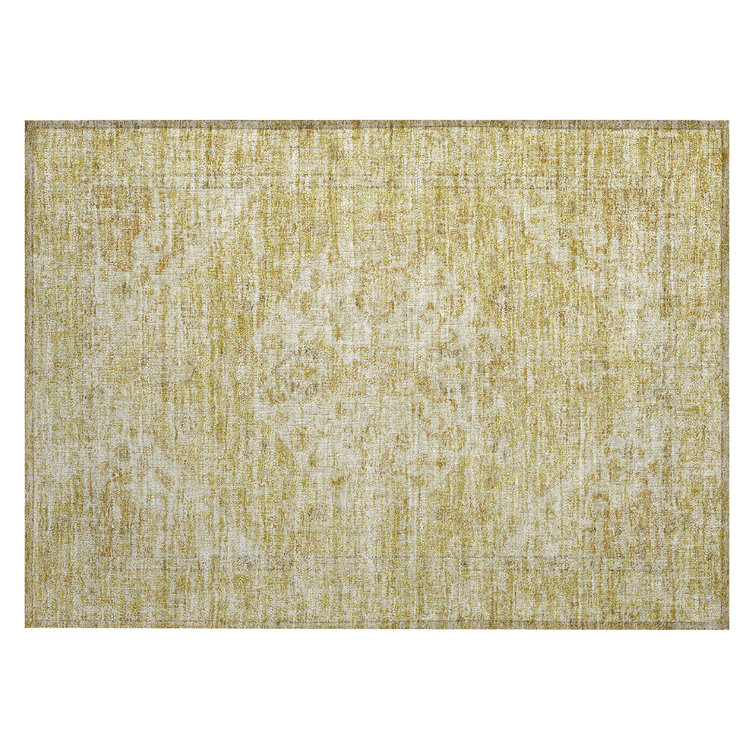 Machine Washable Indoor/Outdoor Chayden ACN1104 Gold Rug